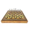 Set sah Italfama N035, piele și metal, înălțime 4,8 cm, stil vintage