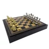 Set sah Italfama N001, alamă și piele, înălțime 5 cm