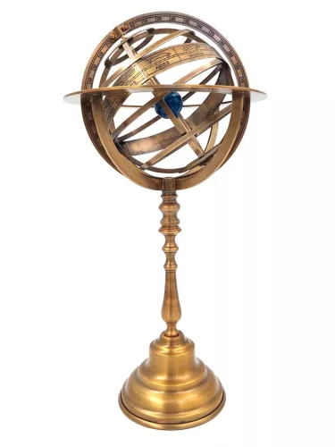 Astrolab decorativ Giftdeco GLB-0020, alamă, înălțime 39 cm