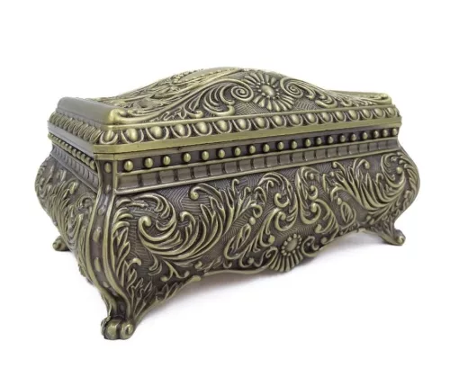 Cutie pentru bijuterii Giftdeco 21-20M, metal, 12,5 x 9 x 7 cm, stil Ludvik