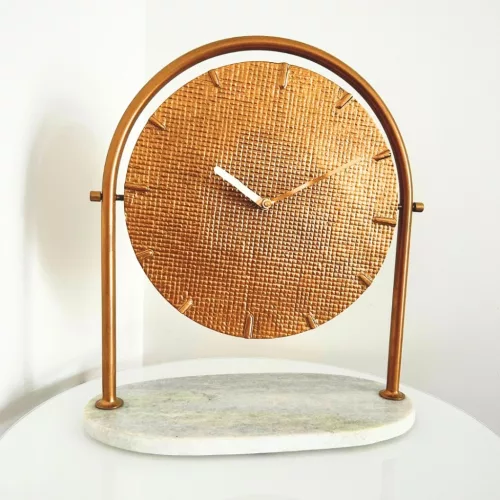 Ceas decorativ Giftdeco, metal, 37 x 32 x 15,5cm, stil glamour, modern, clasic