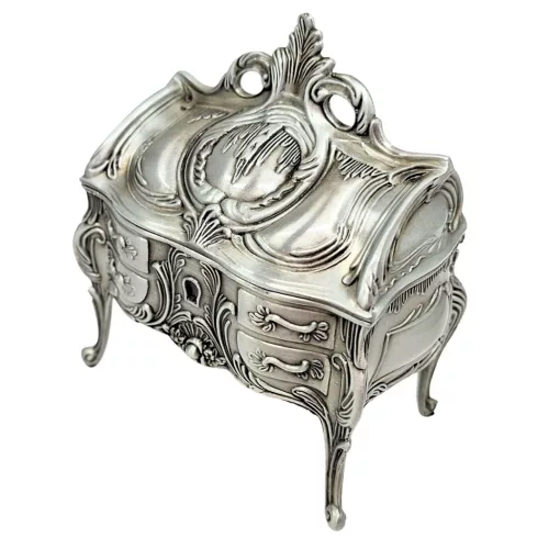 Cutie pentru bijuterii Giftdeco, metal, 9,7 x 10 x 6,7 cm