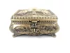 Cutie pentru bijuterii Giftdeco 21-20L, metal auriu, 16,8 x 12,2 x 9,2 cm, stil Ludovic