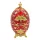 Ou decorativ Giftdeco HRRG tip Fabergé, plastic, roșu și auriu, 7 x 7 x 18 cm
