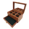 Cutie pentru bijuterii Giftdeco DNU-022, alamă, sticlă și lemn, 21,6 x 14,6 x 10,15 cm