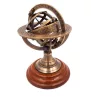 Astrolab decorativ Giftdeco NI351 din alamă și lemn, 13,5 cm