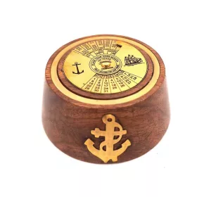   Calendar perpetuu Giftdeco NI1415, alamă și lemn, 7,5 x 3,5 cm