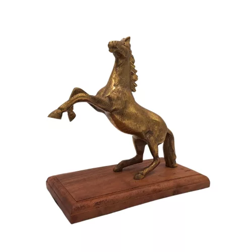 Figurină decorativa Giftdeco NI9537, aluminiu și lemn, 27,5 x 15 x 27,5 cm, stil retro, glamour