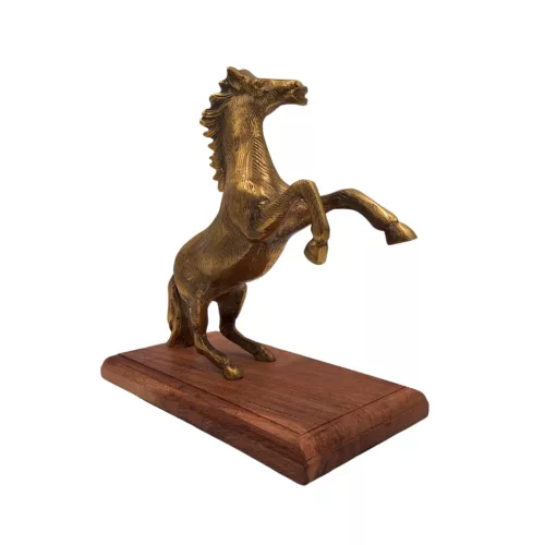 Figurină decorativa Giftdeco NI9537, aluminiu și lemn, 27,5 x 15 x 27,5 cm, stil retro, glamour