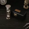Clepsidră Giftdeco NI1314A, 1 minut, alamă și lemn, cutie 11 x 4,5 x 5 cm