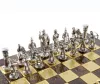 Set sah Manopoulos S10BGS, alamă și lemn, înălțime 9 cm