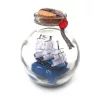 Corabie decorativa in sticla Giftdeco MA2004, 10 x 10 x 11 cm, stil nautic