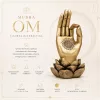 Figurină OM Mudra Giftdeco 43724, polirășină aurie, lotus și mandala, 21,3 cm