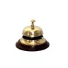 Gong hotelier Giftdeco TB27/4, alama si lemn, auriu-maro, 11 x 12 cm