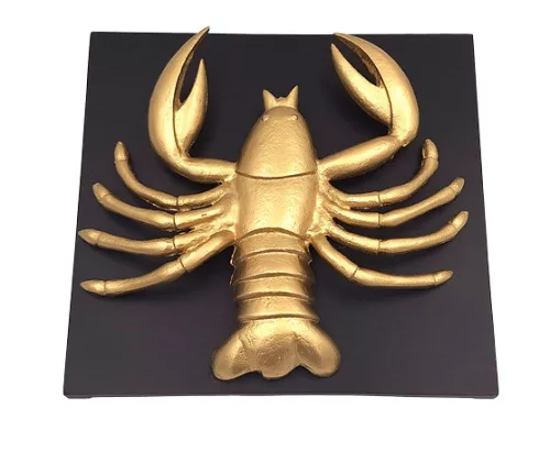 Figurină decorativa Divine Dekor CAN2, aluminiu și lemn, 29 x 27,5 x 9 cm, stil glamour