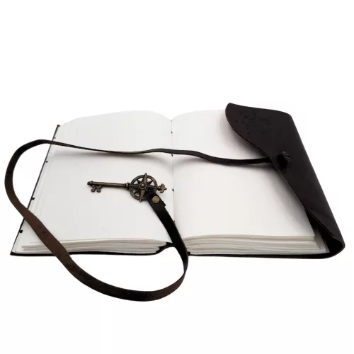 Jurnal Giftdeco AH03, piele de bivol și metal, 18 x 13 cm, stil retro, vintage, nautic