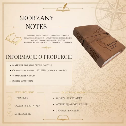 Jurnal Giftdeco AH04, piele de bivol, inscriptie motivanta, 200 pagini, 18 x 13 cm, stil vintage