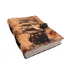 Jurnal Giftdeco AH11, piele de capra, velier, 200 pagini, 18 x 13 cm, stil retro nautic