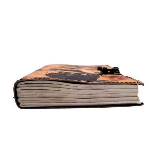 Jurnal Giftdeco AH11, piele de capra, velier, 200 pagini, 18 x 13 cm, stil retro nautic