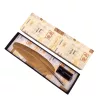 Set de caligrafie Giftdeco 7262 cu pana de gasca aurie, penita, cerneala si cutie cadou, 26,5 x 8 x 3 cm