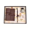 Set de caligrafie La Kaligrafica, piele, oțel, metal și lemn, 15 x 11 x 2 cm, stil clasic