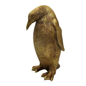   Figurină pinguin auriu Giftdeco 3989FJZ, rășină, 12,4 x 10,5 x 20,5 cm