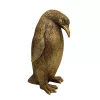 Figurină pinguin auriu Giftdeco 3989FJZ, rășină, 12,4 x 10,5 x 20,5 cm