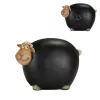 Pușculiță oiță Giftdeco CE34136, rășină, negru-bej-alb, 19,5 x 9,5 x 14,3 cm