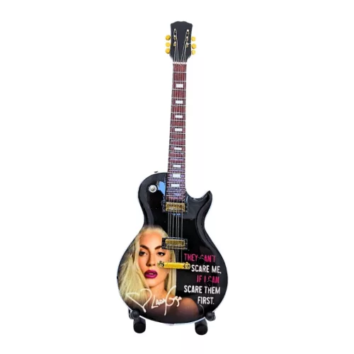 Miniatură chitara Indomini SPE-132, Lady Gaga, lemn de mahon, înălțime 27,5 cm, lățime 9 cm