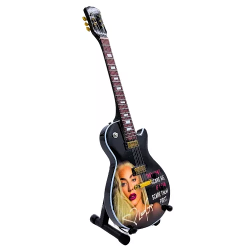 Miniatură chitara Indomini SPE-132, Lady Gaga, lemn de mahon, înălțime 27,5 cm, lățime 9 cm