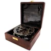 Busolă decorativă Giftdeco NC103185 – cadran solar, alamă, cutie din lemn