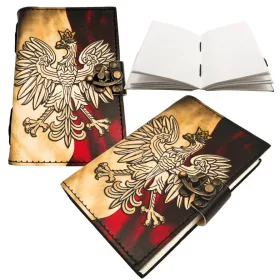   Jurnal Giftdeco AH13, piele de capra și metal, 15 x 10 cm, stil retro, vintage