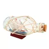 Corabie decorativă Giftdeco S2036B, sticlă și lemn, 18 x 7,5 x 8,5 cm, stil nautic, clasic, boho