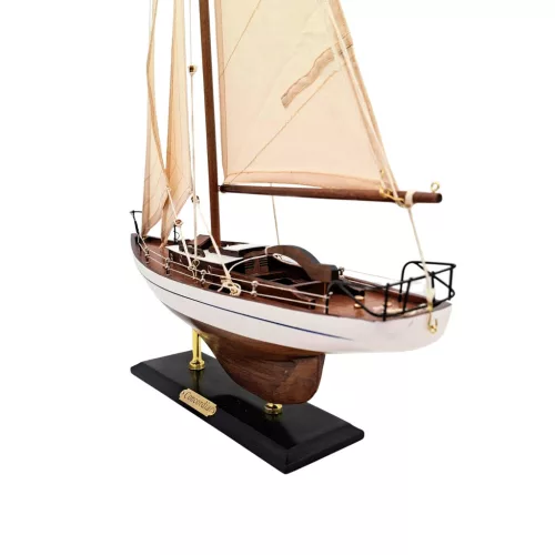 Model iaht cu vele Giftdeco 50445 – 45 x 13 x 66 cm, decor nautic