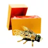 Casetă pentru bijuterii Giftdeco HX542 în formă de albină, metal și cristale, 7,5 x 5 x 2,5 cm
