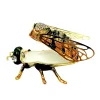 Casetă pentru bijuterii Giftdeco HX542 în formă de albină, metal și cristale, 7,5 x 5 x 2,5 cm