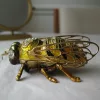 Casetă pentru bijuterii Giftdeco HX542 în formă de albină, metal și cristale, 7,5 x 5 x 2,5 cm