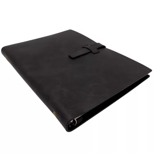 Jurnal A5 Giftdeco EE4 din piele naturala, negru, stil retro