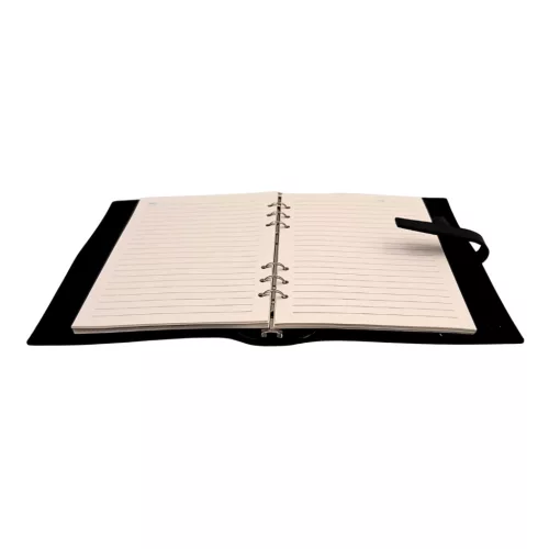 Jurnal A5 Giftdeco EE4 din piele naturala, negru, stil retro
