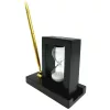 Set de birou Giftdeco 121W cu clepsidră 3 minute și suport pentru pixuri, MDF și sticlă