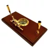 Busolă Giftdeco TT019, alamă și lemn, 21 x 10,5 x 7,3 cm, stil retro, vintage, nautic