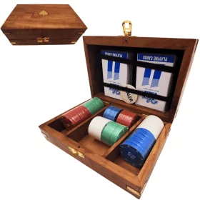 Set poker Giftdeco DNU-102, cutie din lemn, imagine 1