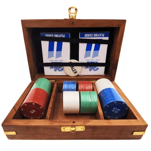 Set poker Giftdeco DNU-102, cutie din lemn, imagine 3