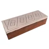 Set domino Giftdeco DO-017, cutie din lemn cu capac din aluminiu, 20,3 x 6 x 4,5 cm