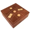 Set domino și zaruri Giftdeco DO-002, lemn și alamă, cutie 15,2 x 15,2 x 5 cm
