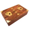 Set de jocuri Giftdeco DNU-008, 2 pachete de cărți și zaruri, cutie din lemn, 18 x 11,5 x 4,5 cm