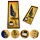 Set caligrafie Giftdeco EE11, pană de gâscă albastră, 6 penițe, cerneală și cutie