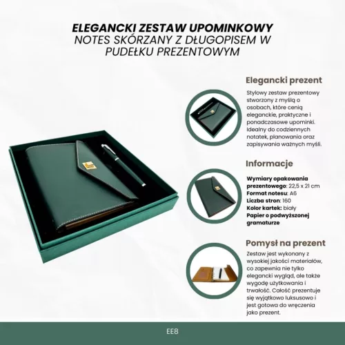 Jurnal Giftdeco EE8, piele, 22,5 x 21 cm, stil modern, clasic