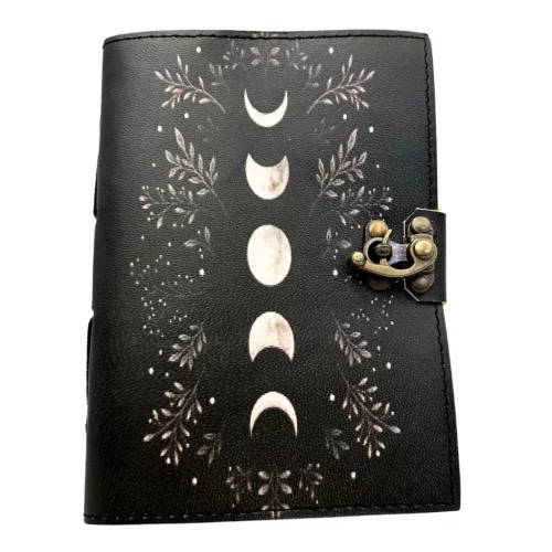 Jurnal Giftdeco H080, piele de capra și metal, 18 x 13 cm, stil retro, vintage