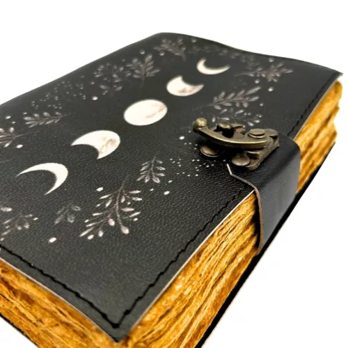 Jurnal Giftdeco H080, piele de capra și metal, 18 x 13 cm, stil retro, vintage